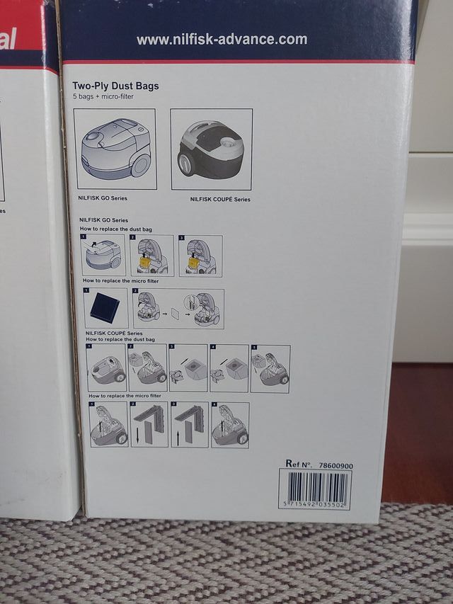 Nilfisk Bolsas Aspirador Originales (2 Paquetes)