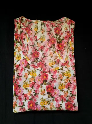 Blusa floral primavera rosa y amarillo