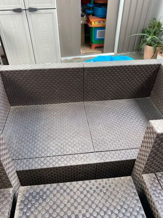Set di mobili da esterno in rattan marrone