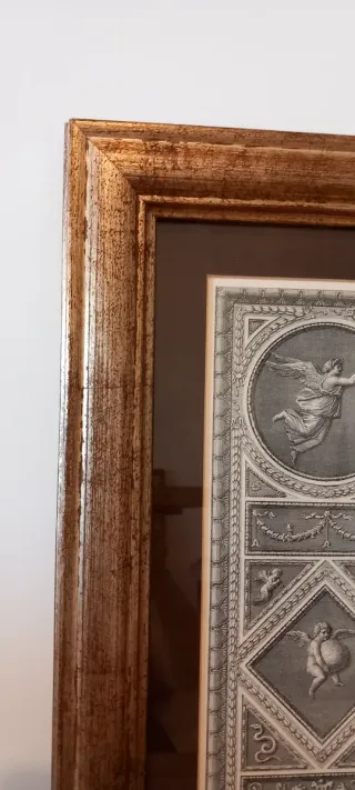 Coppia di Quadri classici in legno e vetro