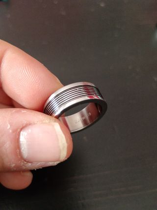 Anello uomo acciaio righe