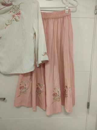 Vestido Bordado Estilo Chino - Talla L - Nuevo