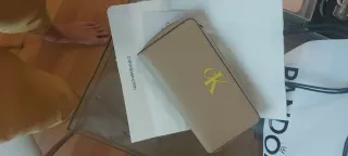 Portafoglio donna Calvin Klein beige