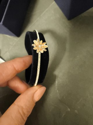 Bracciale Swarovski donna fiore oro/rosa