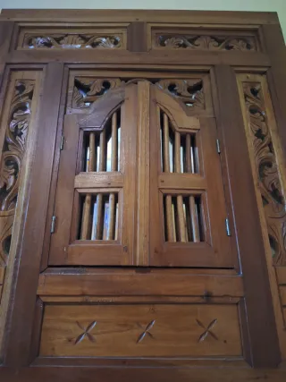 Espejo Madera Tallado Ventana