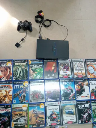 Consola PlayStation 2 Negra + Juegos