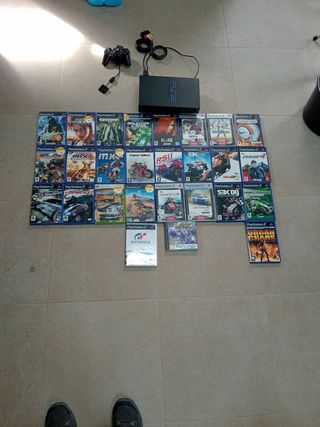 Consola PlayStation 2 Negra + Juegos
