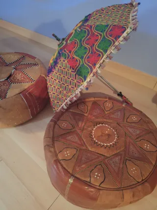 2 Puff Marroquí de Cuero