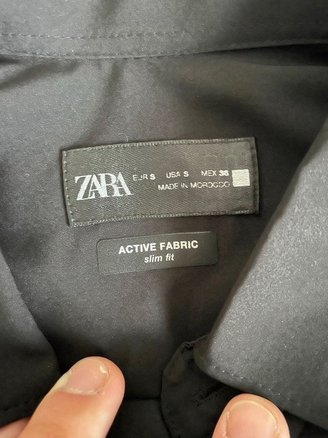 Camisa Zara Negra Manga Larga