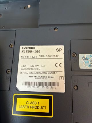 Portátil Toshiba Satellite Windows XP