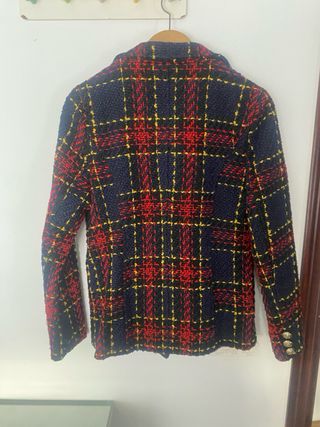Chaqueta cuadros azul y roja