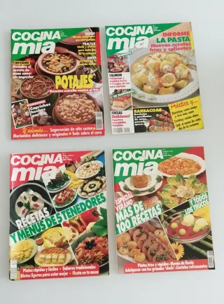 Primeras revistas Cocina Mia años 90. 4 números