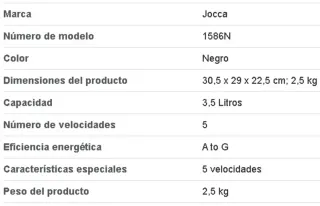 Batidora Amasadora Jocca 1586N/ 350W
