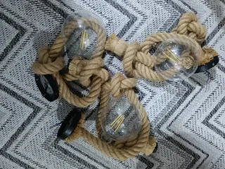 Lámpara Colgante Cuerda Y Bombilla
