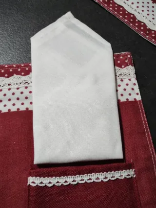 Coppia Tovagliette Spiga Rosse e Bianche