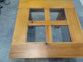 2 Mesas de Centro Madera y Cristal