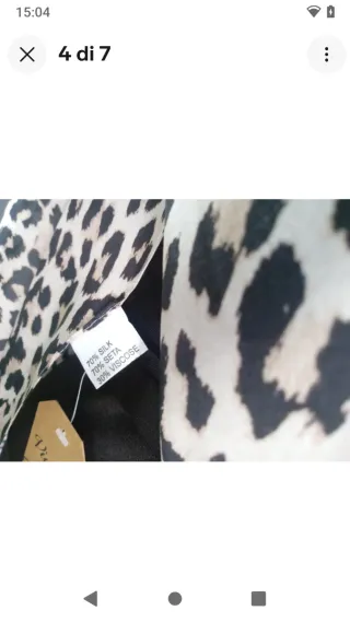 Sciarpa foulard in seta maculato nero e beige