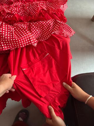 Traje Sevillana Rojo Lunares Talla 38