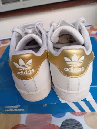 Adidas Superstar Oro Bianco Donna Usate Poco