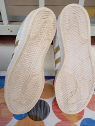 Adidas Superstar Oro Bianco Donna Usate Poco