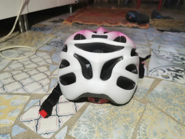 Casco bici junior rosa y blanco