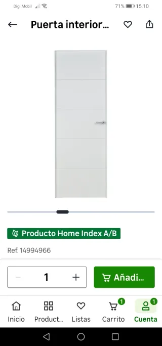 Porta int. blanca LeroyMerlin 72,5cm nova.