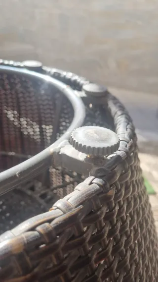 Muebles de terraza ratán marrón y verde