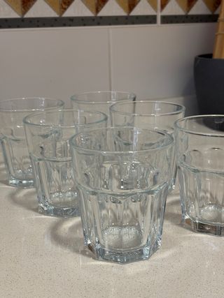 Set de 6 vasos de vidrio
