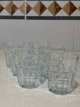 Set de 6 vasos de vidrio