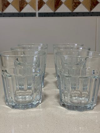 Set de 6 vasos de vidrio