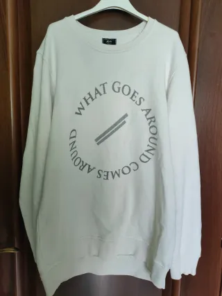 Felpa oversize bianca con scritte