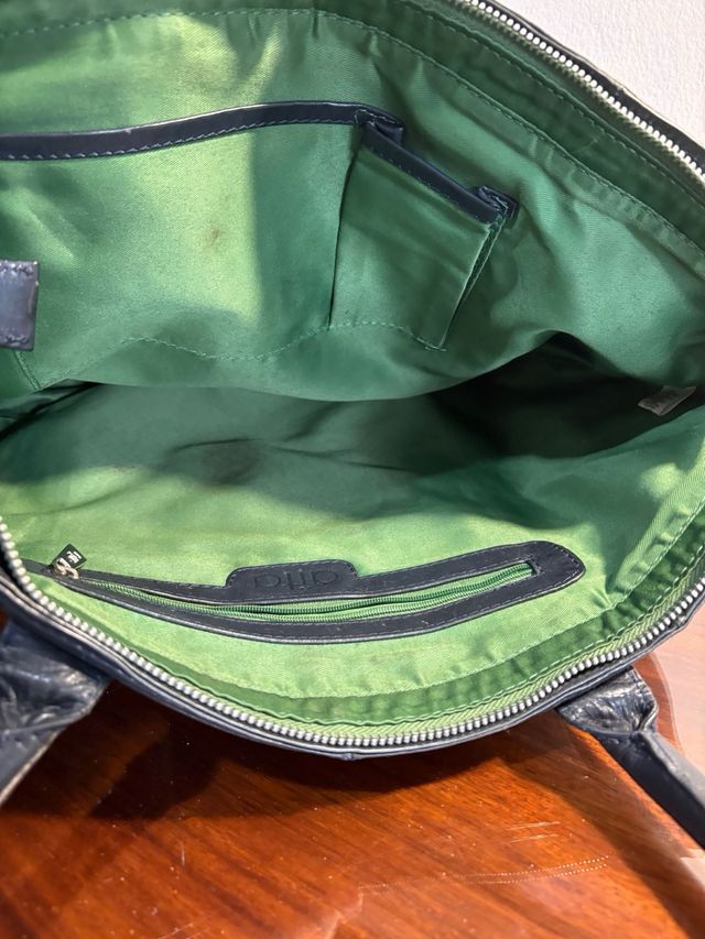 Bolso de piel Aita azul marino oscuro