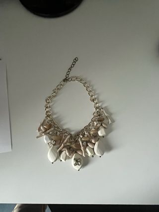 Collar blanco roto con abalorios 43-52 cm