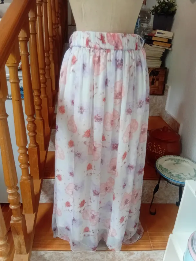 Falda larga floral talla única