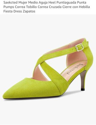 Saekcted Zapatos Fiesta Tacón Aguja Verde Lima