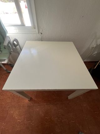 Mesa Comedor Blanca 90x90 Extensible