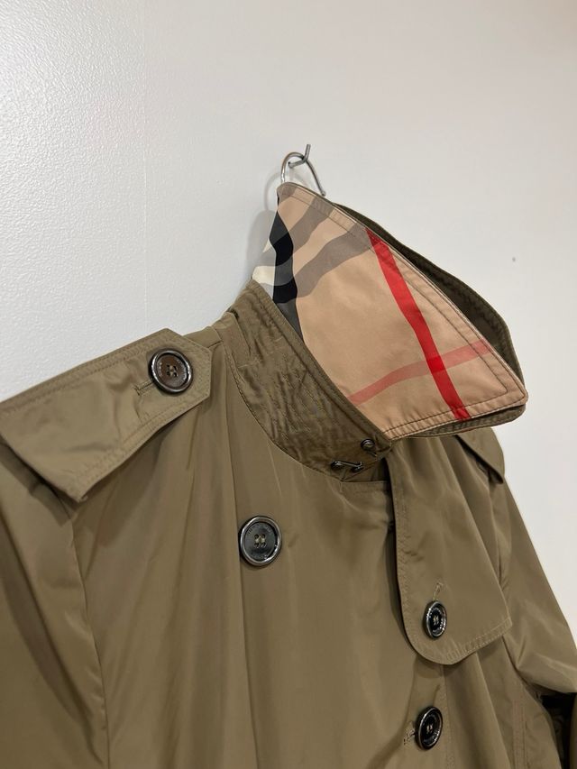 Trench Burberry Brit Talla S Verde Caqui