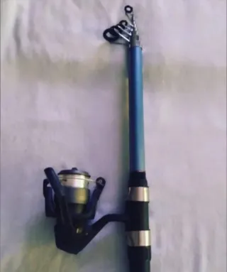 Caña de pescar con carrete