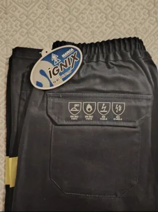 Pantalones Ignix ignífugos azul -gris.