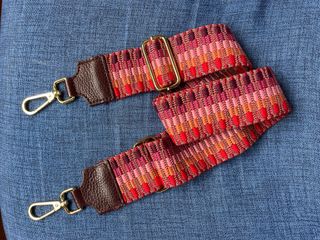 Tracolla tessuto e pelle multicolor