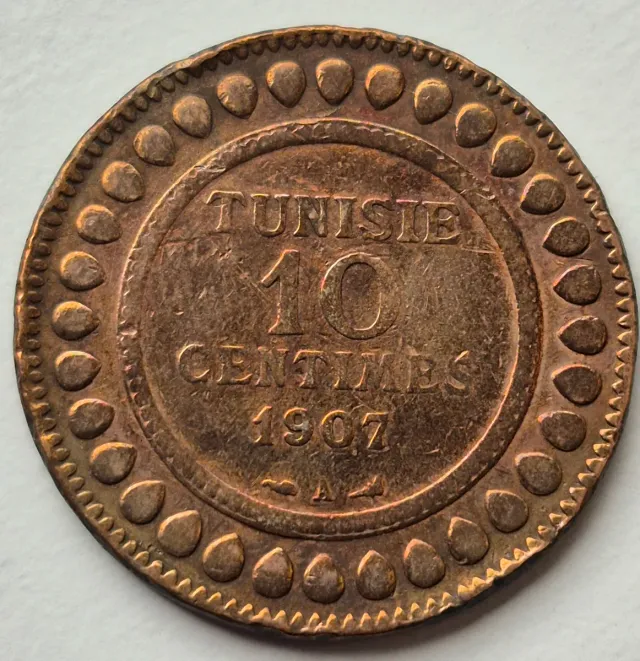 Túnez 10 céntimos 1907