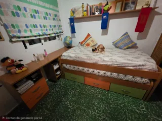 Cama nido con escritorio y colchones