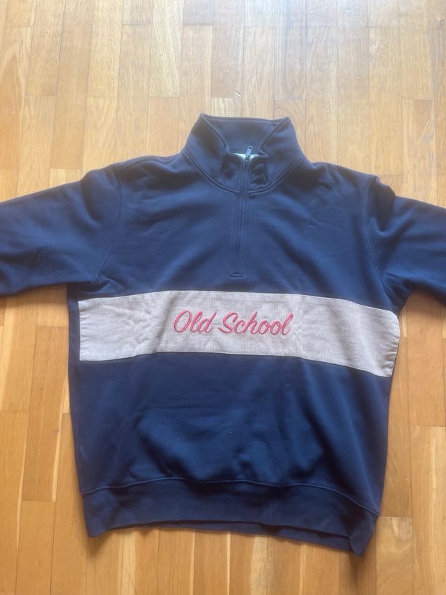 Sudadera Old School Azul Marino Talla 