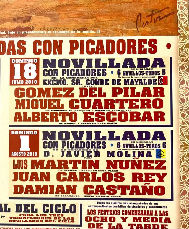 CARTEL DEL CICLO DE NOVILLADAS, JULIO 2010