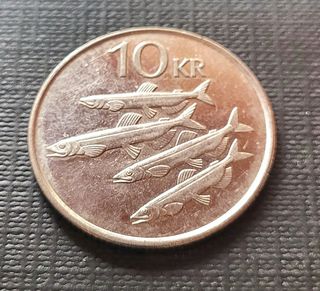 Islandia 10 Kr 1996 Moneda Peces