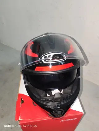 Casco Integral HJC Negro y Rojo