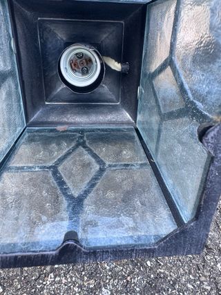 Lanterna da esterno in metallo e vetro