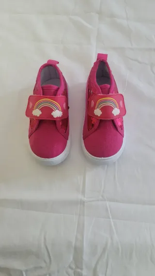 Scarpe bambina rosa con arcobaleno