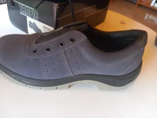 Zapato Piel Gris Talla 41 Puntera Metálica