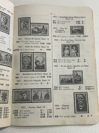 Catálogo Sellos Francia 1955
